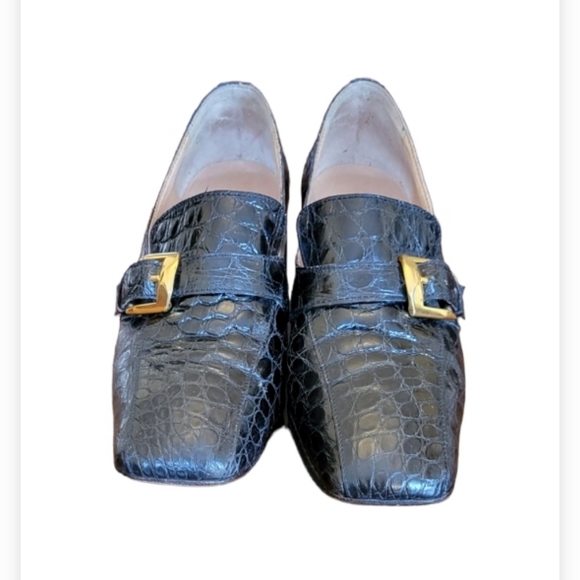 Vintage Celine Buckle Heeled Loafers - Picture 2 of 10